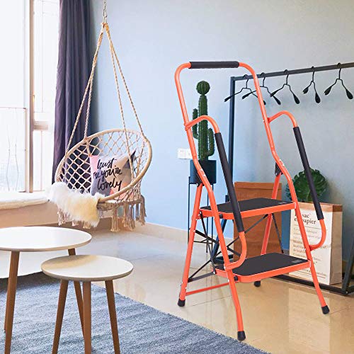 Black 2 Step Folding Ladder with Handrails R70010