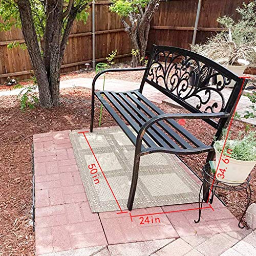 Metal Patio Bench with Steel Frame Y789