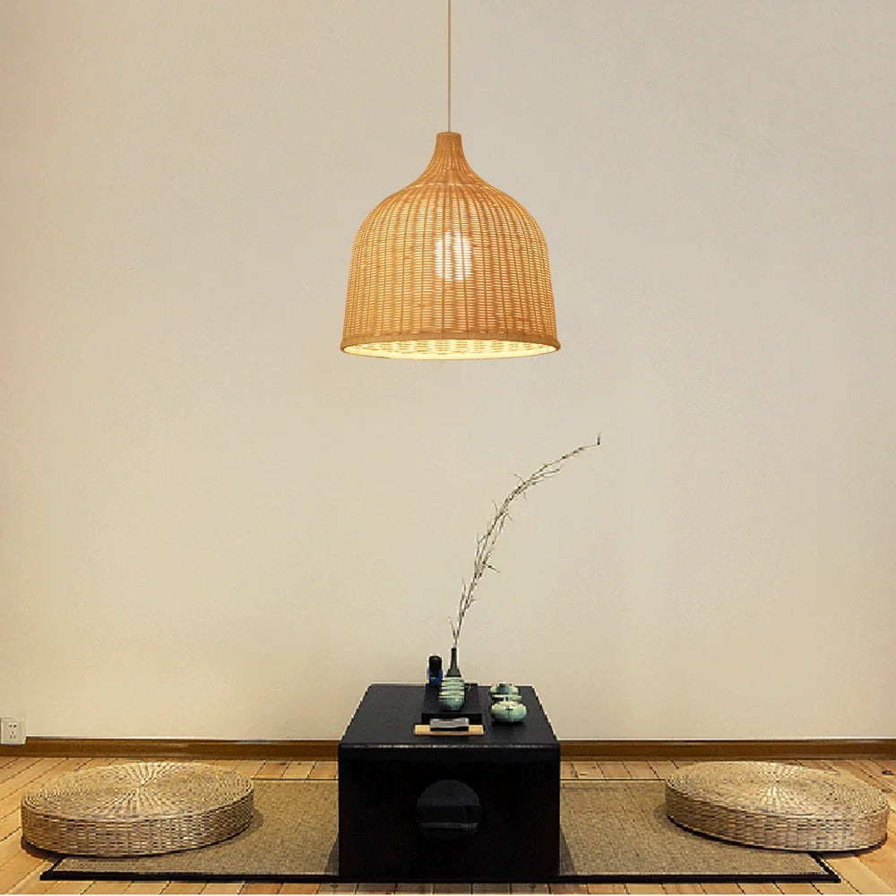 Bamboo Rattan Hanging Lamp Shade 17.72" Z60187