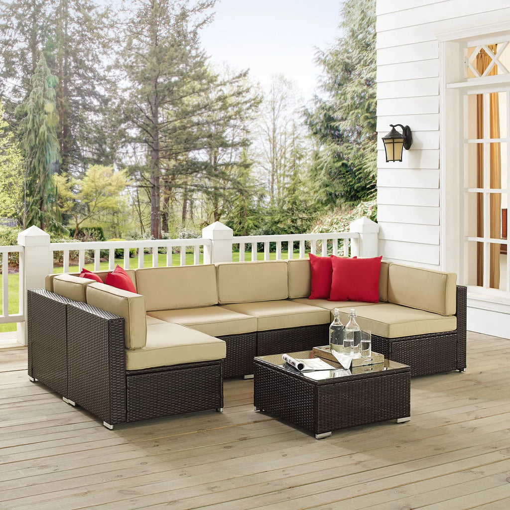 Brown 7 Piece Patio Sectional Set H97216