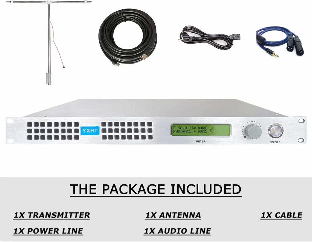 150W Long Range FM Broadcast Transmitter with Antenna Cable E532691
