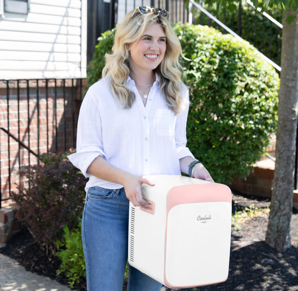 Pink 15 Liter Compact Portable Cooler Warmer Mini Fridge D4175