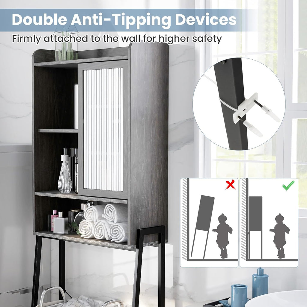 Over The Toilet Storage Cabinet with Sliding Door N991807