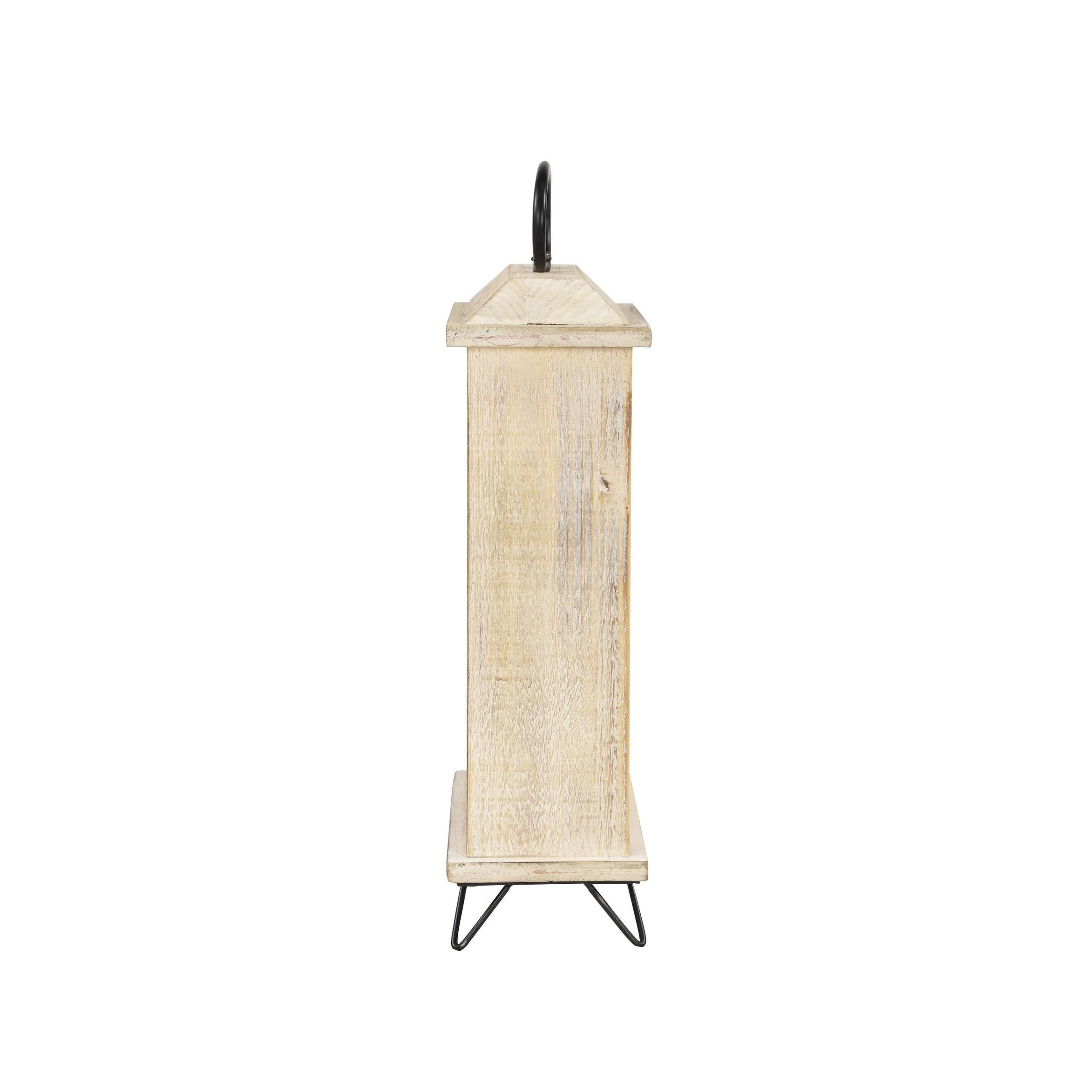 Rectangular Beige Wooden Table Clock O841