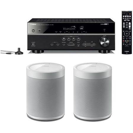 Black 5.1-Channel Network AV Receiver with 2 Wireless Speakers L121358