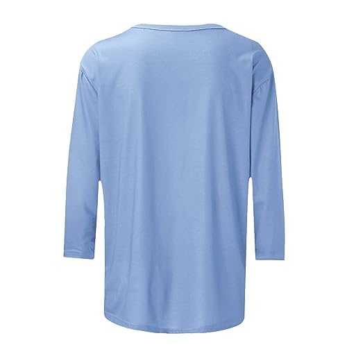 Women Love Heart Printed 3/4 Sleeve Round Neck Tee S970