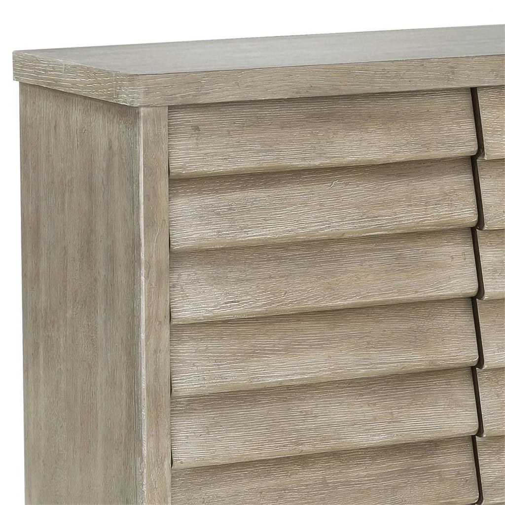 Natural Sand Finish 4 Door Wood Credenza P631794