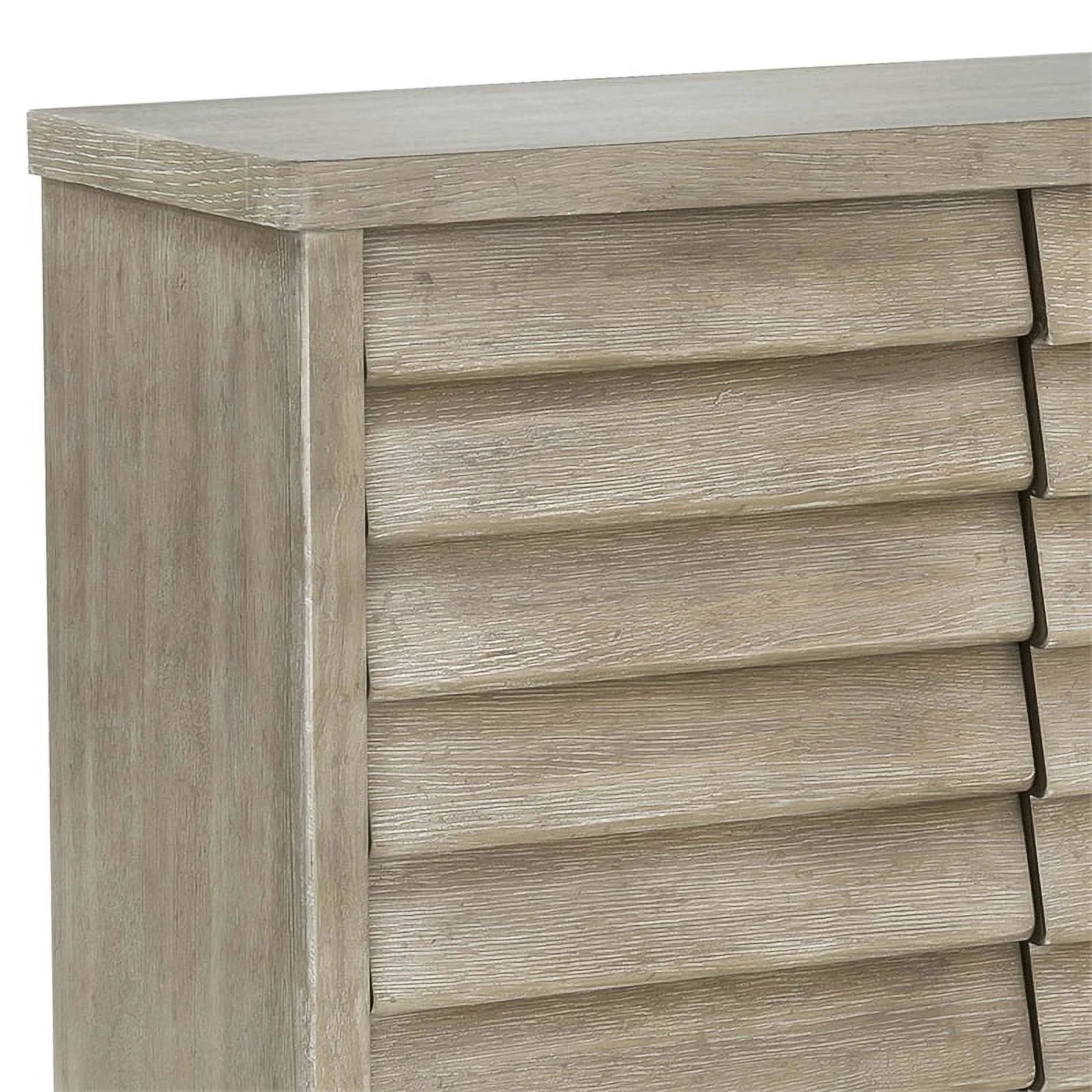 Natural Sand Finish 4 Door Wood Credenza P631794