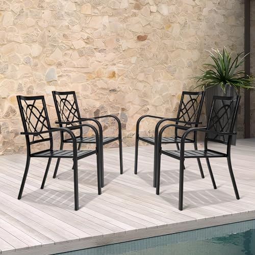 5-Piece Outdoor Wrought Iron Chairs and Table Patio Dining Furniture Set C568