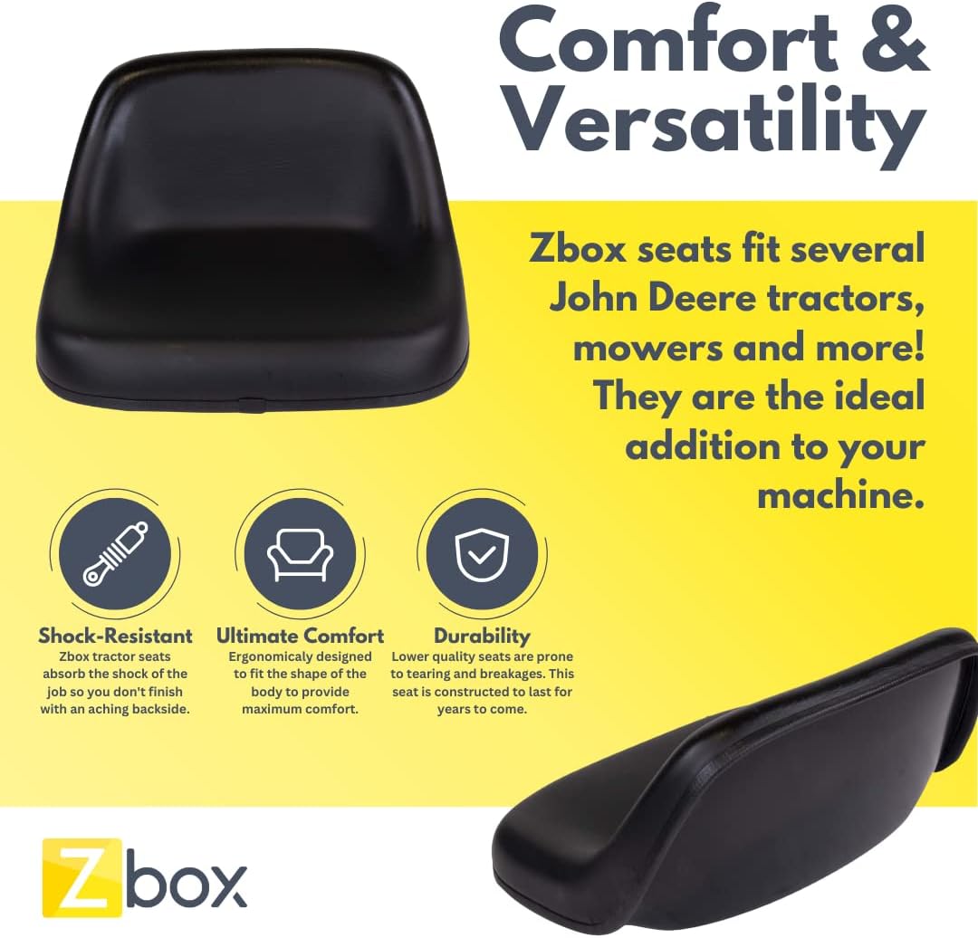 High Back Universal Lawn Mower Tractor Seat (Black) Y57486