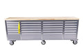 72-inch Tool Chest with 15 Drawers and Wheels, Rolling Tool Box with Wood Top N2256