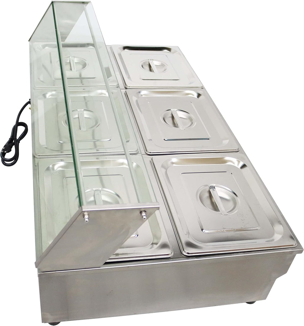 6-Pan Stainless Steel Electric Food Warmer 2000W T378170
