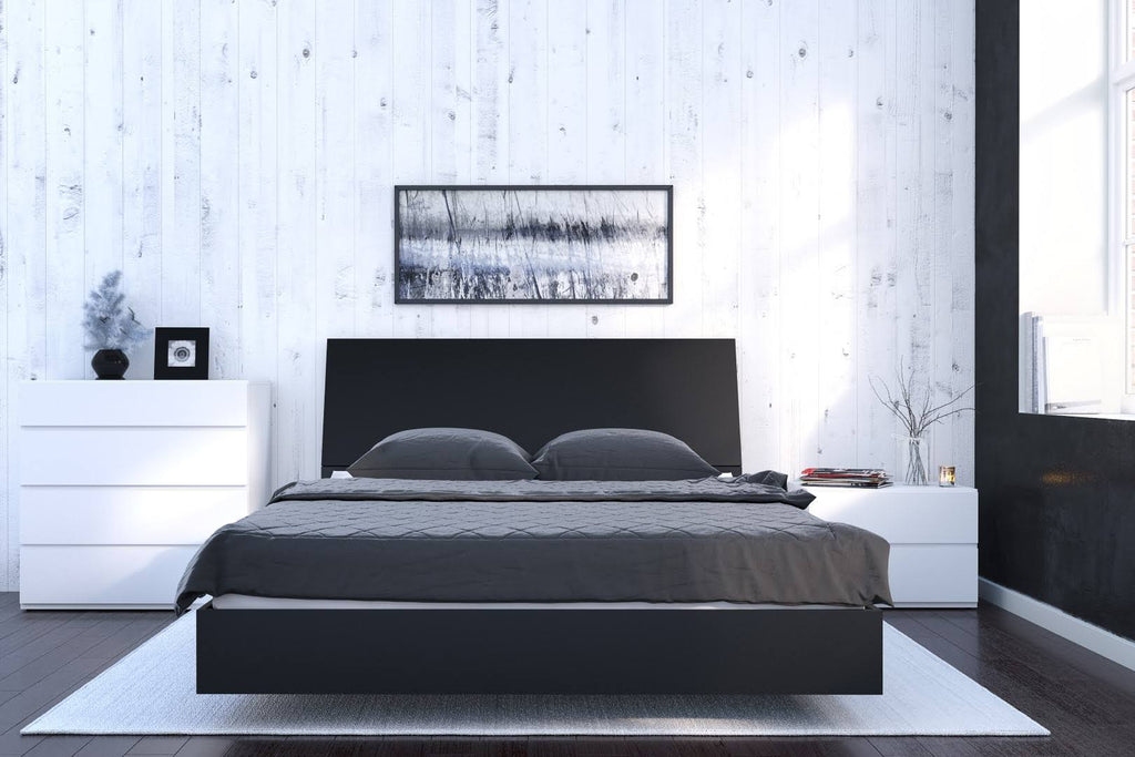 Black u0026 White Queen Size Bedroom Set V8565