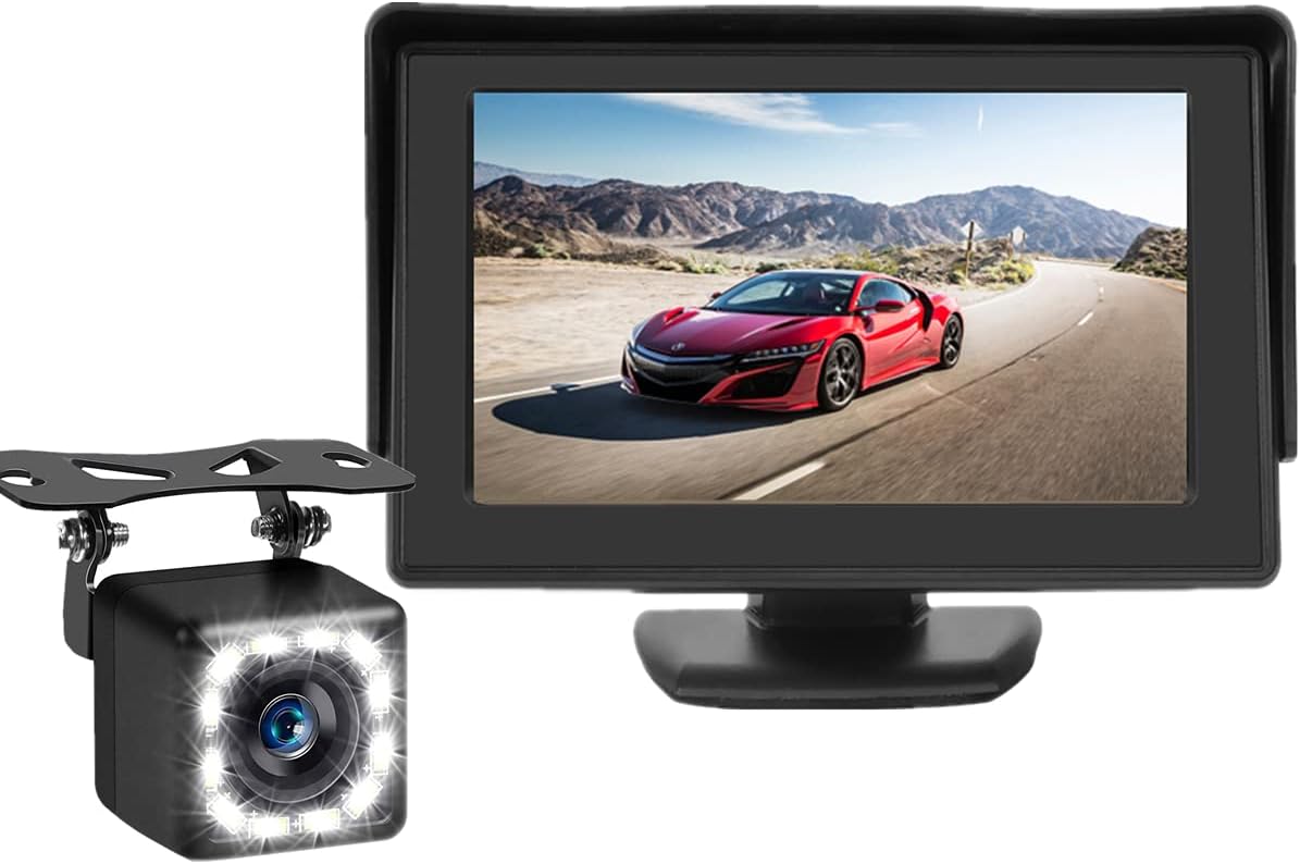 Wireless Backup Camera 4.3 Inch Rear View Camera FHD 1080P Waterproof Reversing Camera W2468