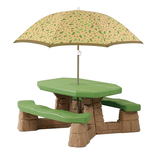 Blue & Green Kids Picnic Table with Removable Umbrella L9185