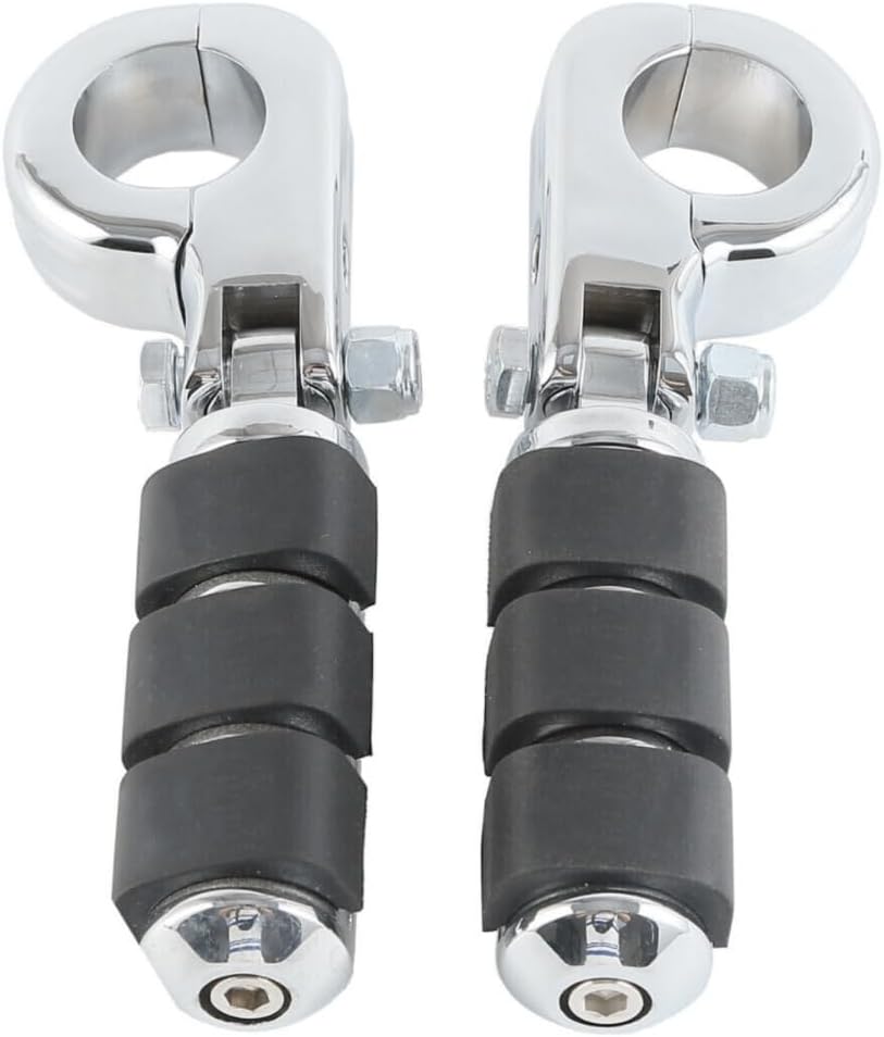 1-1/4" 32mm Chrome Aluminum Motorcycle Engine Guard Foot Pegs Mount D49283