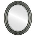 Oval Beveled Wall Mirror Linen White 20x24 R5689
