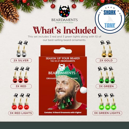 16pc Light-Up Beard Ornaments R208