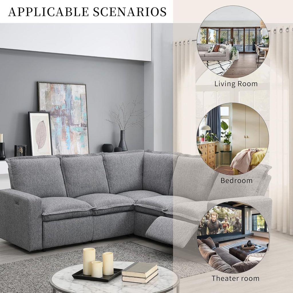 Modular Sectional Sofa with Power Recliner and USB Port Z74818