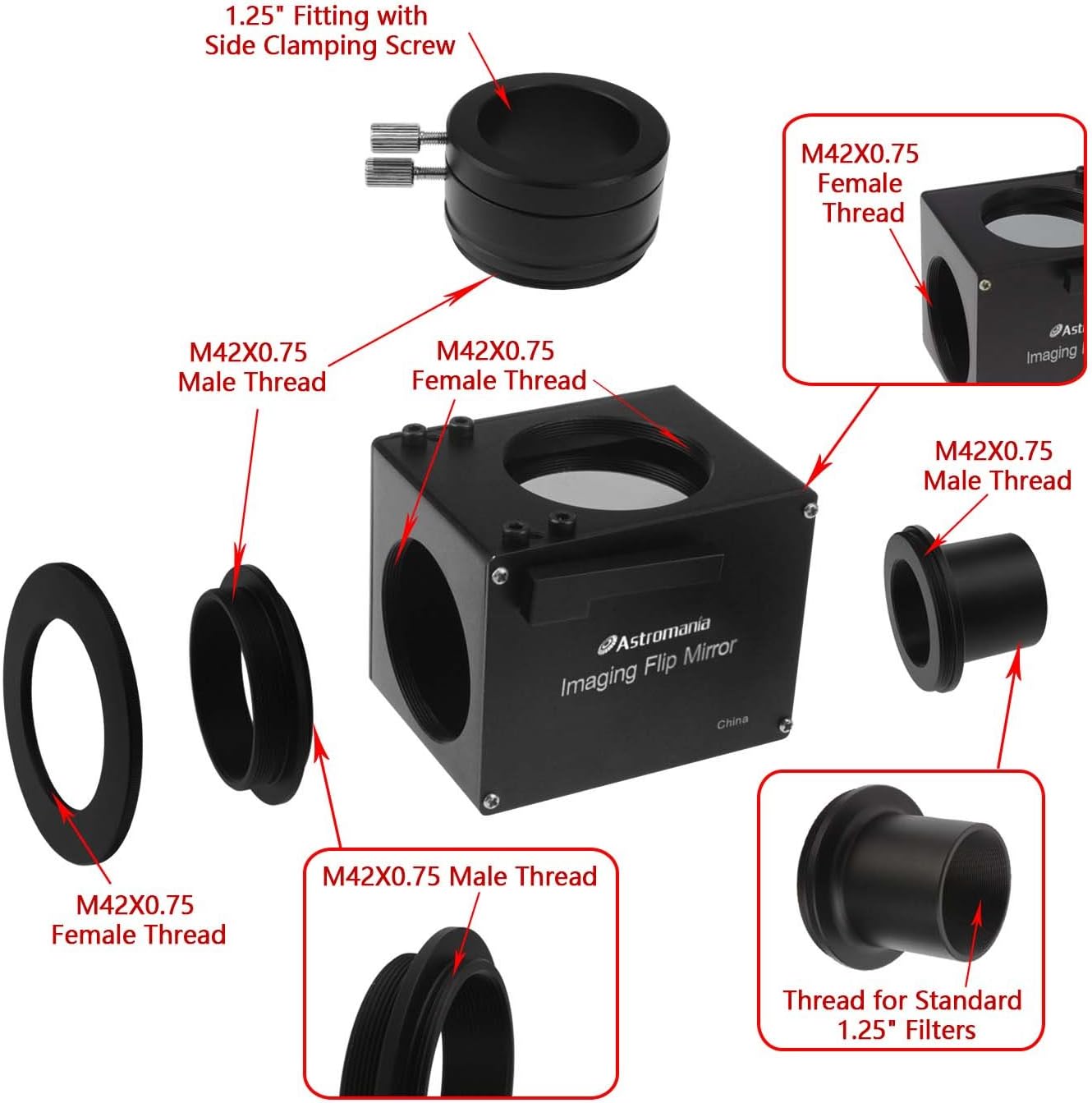 1.25" Astrophotography Flip Mirror U3595