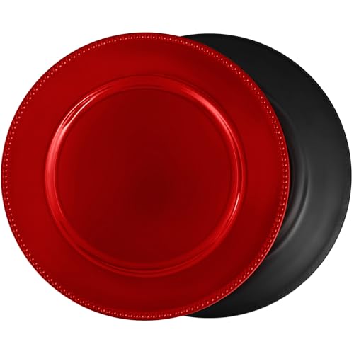 24 Pcs Gold 13" Round Beaded Plastic Charger Plates J325