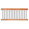 6 ft. Redwood Deck Rail Kit with Black Aluminum Balusters P9006