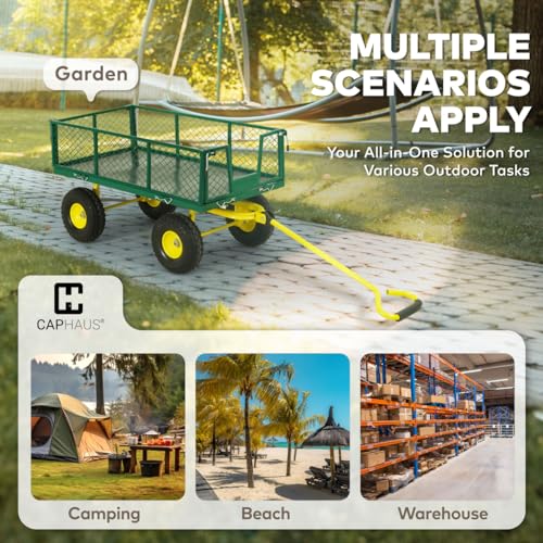 Metal Black Garden Cart with 10" Flat-Free Tires E682