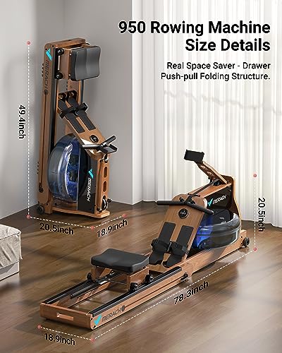 Foldable Wooden Rowing Machine J509746
