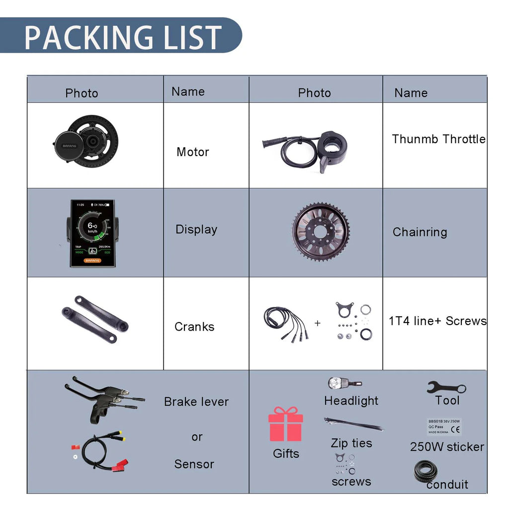 1000W 52V Mid Drive Motor Kit Electric Bicycle Conversion Kit W4134