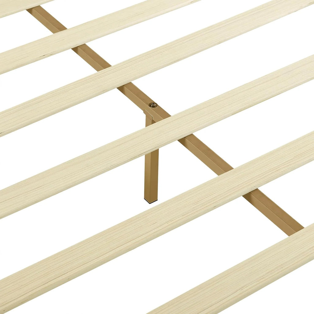 Natural Bamboo Queen Platform Bed Frame With Headboard P621