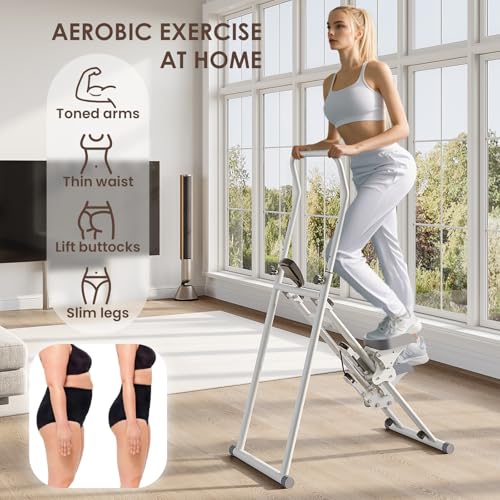Compact Folding Stair Stepper with Adjustable Handlebar & Pedals T900194