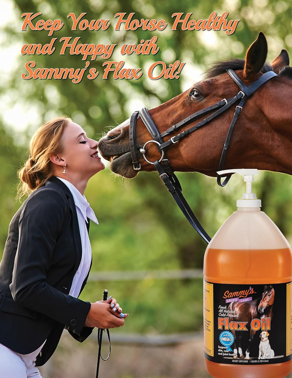 Pure Flaxseed Oil for Horses, 1 Gallon V508841