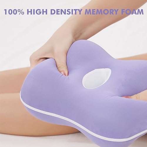 Grey Large Memory Foam Knee Pillow with Washable Cooling Cover S948131