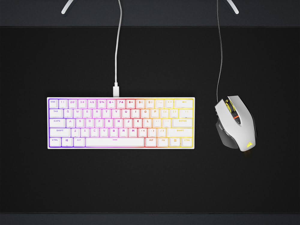 White 60% Mechanical Gaming Keyboard J1173