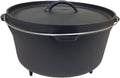 Pre-seasoned 16 Quart Cast Iron Dutch Oven with 3 legs and Lip Lid N313035