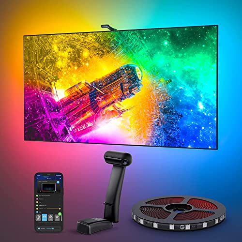 TV LED Backlight with Dual Cameras, RGBIC Wi-Fi LED Strip Lights Y320992