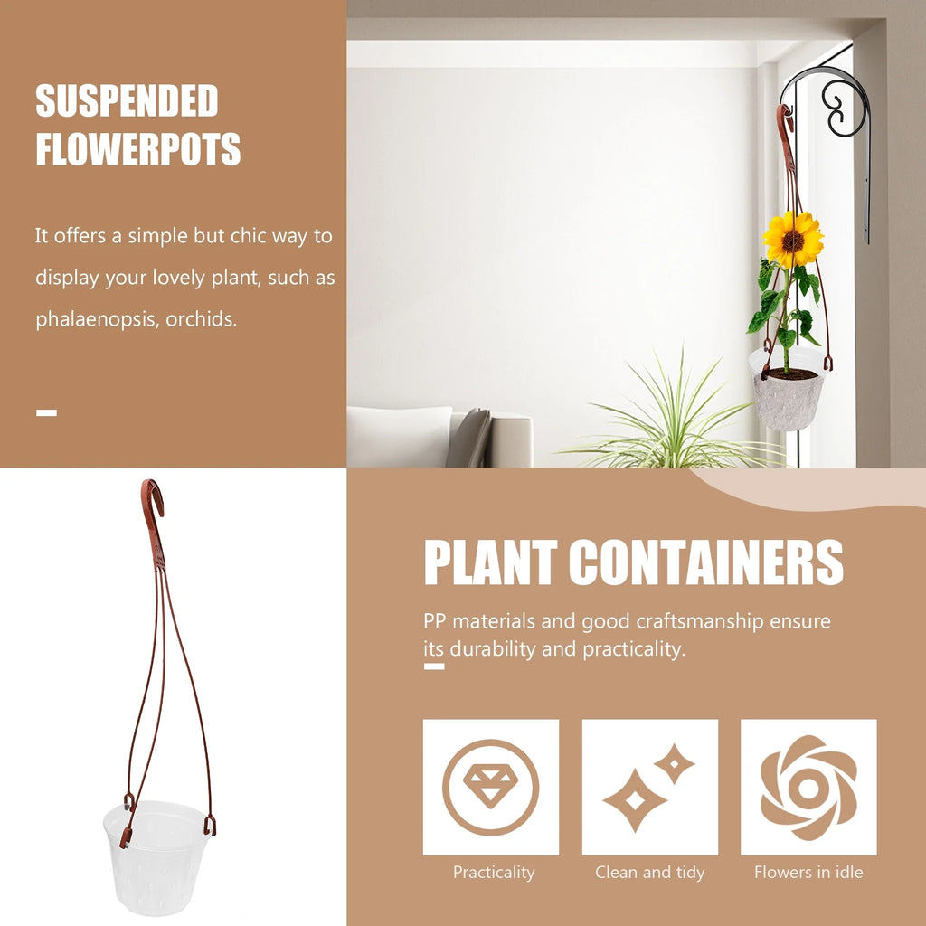 5 Sets Hanging Flower Pot Planter PP Material Pots Root Control T2146