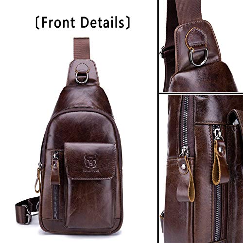 Mens Leather Crossbody Sling Bag D620