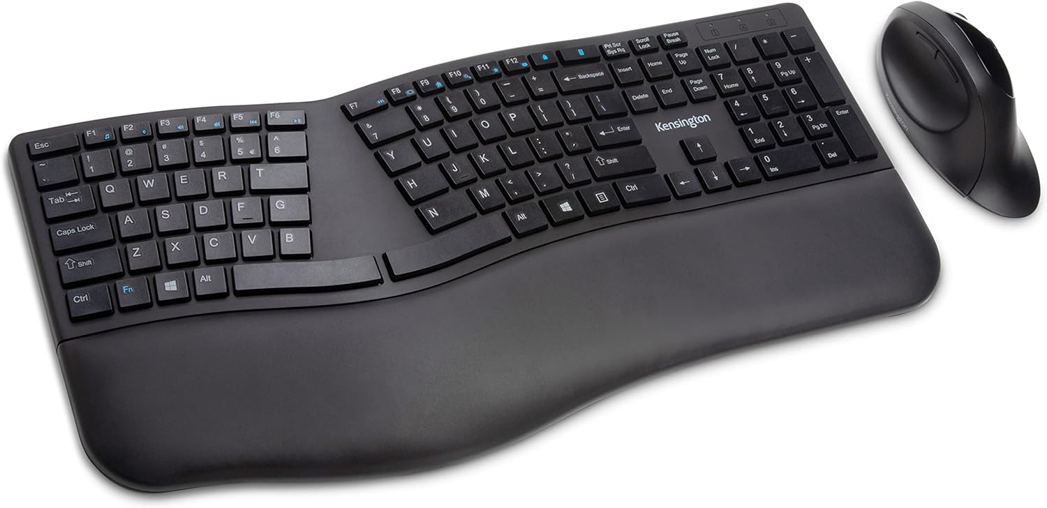 Black Ergonomic Wireless Keyboard Pack of 2 F612