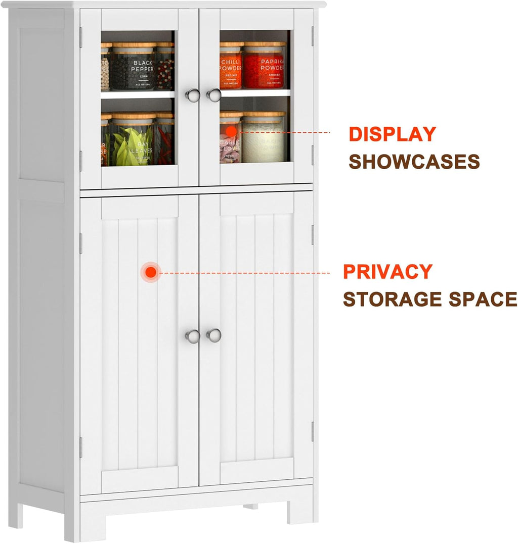 White Freestanding Kitchen Pantry Storage Cabinet C6967