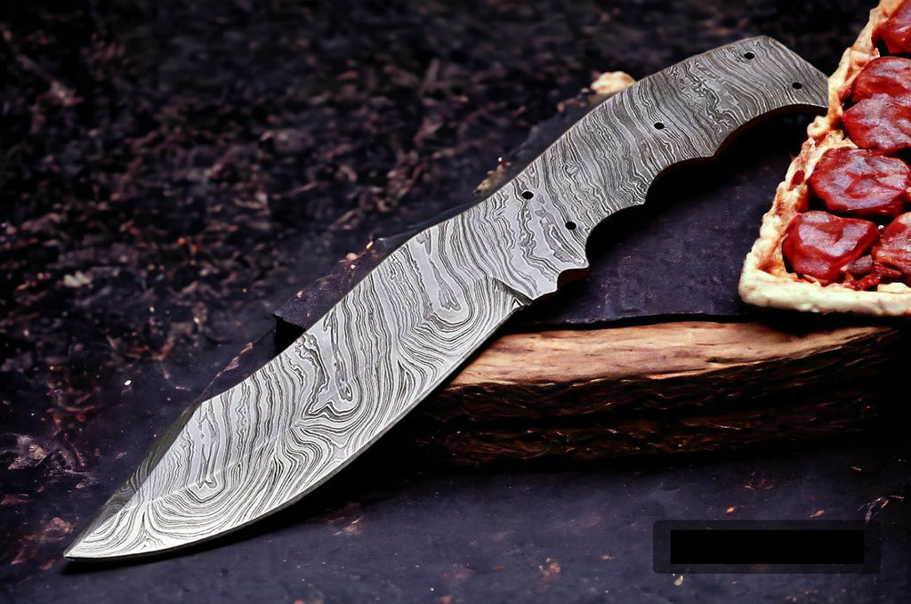 Damascus Steel Full Tang Blank Blade Knife K634701