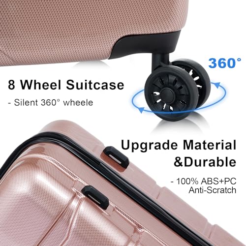 Purple Hard Shell 3 Piece Luggage Set with TSA Lock V89987