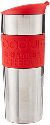 Black 15oz Vacuum Insulated Stainless Steel Travel Press P6662