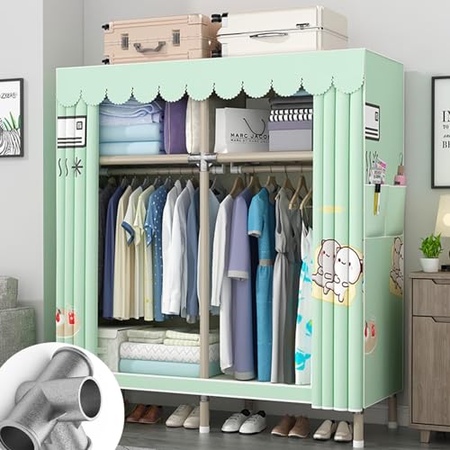 Canvas Wardrobe with Shelves and Hanging Rail I4121