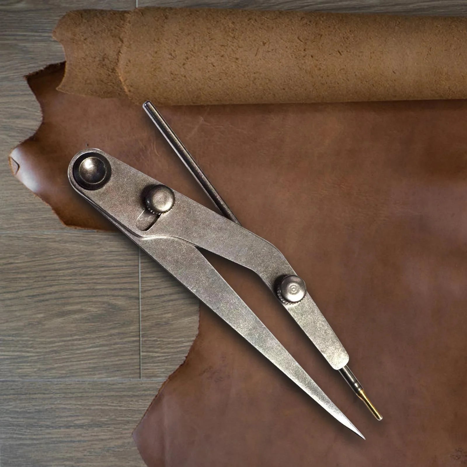 Leather Wing Divider Adjustable Compass for Woodworking Marking O796