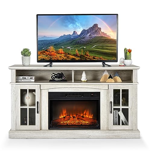 Grey Electric Fireplace TV Stand E298