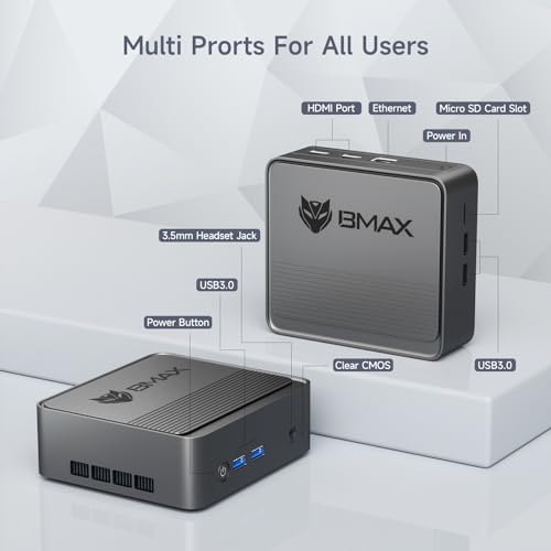 Mini PC, Fanless Intel N4000, 8GB LPDDR4 RAM, 128GB eMMC, WiFi5, HDMI, VGA, 4K HD, Dual WiFi, BT4.2 X3926