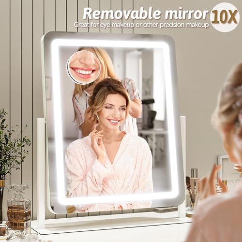 12.6"×15" LED Lighted Vanity Mirror with Dimmable 3 Modes Light E91874