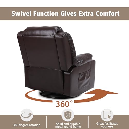 Overstuffed Manual Recliner Chair with Massage and Heat, Lime Gray T731
