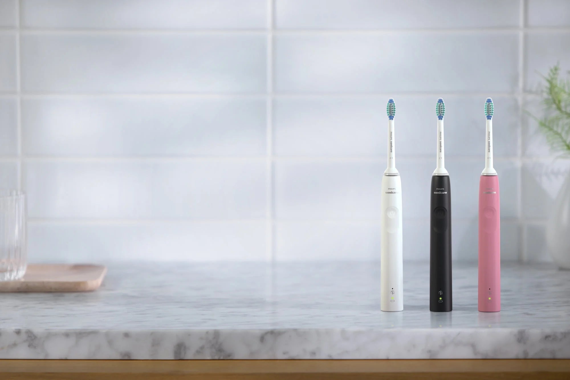 White Rechargeable Electric Toothbrush with Pressure Sensor A461